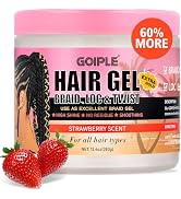 13.4oz Braiding for Twist, Locs, Braids, No Flake Extra Hold High Shine Braid Gel & Edge Control,...