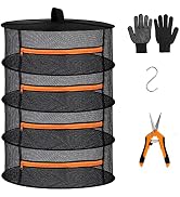 Desy & Feeci Herb Drying Rack- Folding Mesh Hanging Basket Dryer Net with Orange Zippers for Seed...