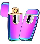 Electronic Lighter, Mini Electric Lighter, Windproof Flameless Smart Fingerprint Double-Sided Ign...