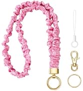 Stretchy Lanyard for ID Badges,Teacher Lanyard for Keys, Cute Neck Lanyard for Women (Pink Bow)
