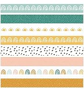 Whaline 82Ft Boho Bulletin Board Borders 8 Designs 72Pcs Rainbow Themed Decoration Colorful Trim ...