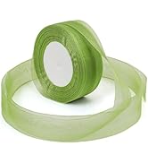 Ribbon for Gifts Wrapping, 1-1/2 inch 50Yard Sheer Organza Tulle Ribbon (Sage Green)