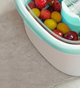 JOYMOOP JOYLOOP Fruit Cleaner Spinner, Large Produce Rinse Bowl with Drain Basket, Vegetable Scru...