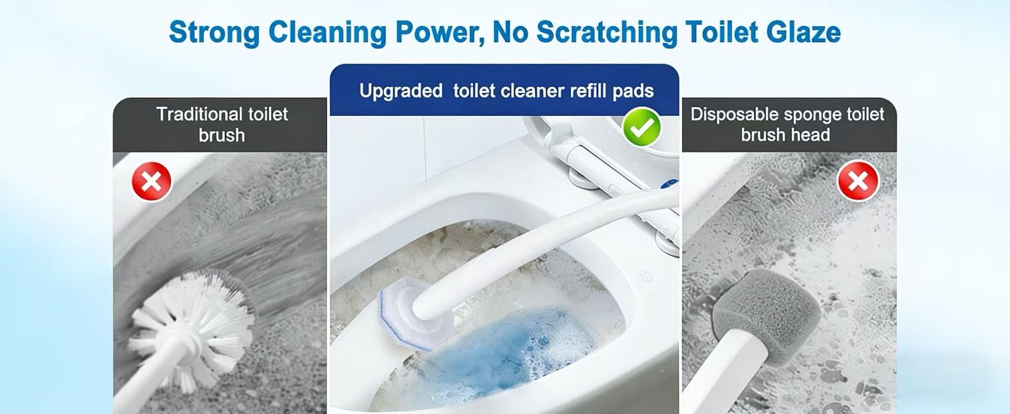 strong cleaning power, no scratching toilet glaze