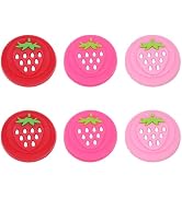 GORGECRAFT 6PCS 3 Colors Strawberry Silicone Joycon Thumb Grip Caps Fruit Joystick Cap Button Cap...