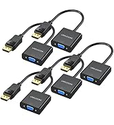 URELEGAN DisplayPort to VGA Adapter 5-Pack, Display Port DP to VGA Cable Male to Female Adapter C...
