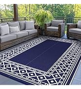 GENIMO Outdoor Rug Waterproof for Patio Decor, 5'x8' Reversible Plastic Straw Rug Carpet, Camping...