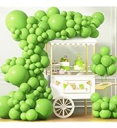 ZJHAI 150pcs Lime Green Balloons Different Sizes 18 12 10 5 Inch Light Fruit Neon Green Latex Bal...