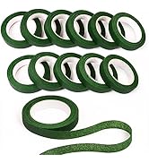 NESCCI Flower Tape,Floral Tape for Bouquets,12 Rolls of 1/2 "Wide Dark Green Flower Tape,Used for...