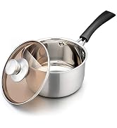 TeamFar Saucepan with Lid, 2 qt Sauce Cooking Pot Milk Pan Stainless Steel | Professional with Lo...