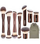 MAANGE 8 Pcs Makeup Brushes with Bag, Double-End Multi-functional Makeup Brushes for Blending Liq...