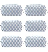 PAZIMIIK Checkered Makeup Bag for Purse Portable Zipper Make Up Pouch Small Cosmetic Case for Tra...