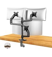 Ergounion Heavy Duty Triple Monitor Mount, Mechanical Spring 3 Monitor Arm Fits Three 13-40 Inch ...