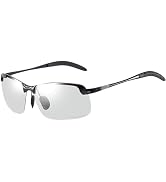 White-Black Polarized Photochromic Sunglasses UV400 Sports Sunglasses Day and Night Driving Glass...