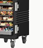 190qt Catering Food Warmers with Casters, Insulated Food Transport Container, Black, Commercial G...