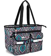 LoDrid Nurse Tote Bag with Bottom Padded Pad, Nurse Bags and Totes for Work, with Separated Stora...