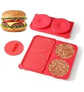 AUOON Silicone Burger Press for 4.5" 1/4-1/3 lb Patties - 4 in 1 Hamburger Press Patty Maker for ...
