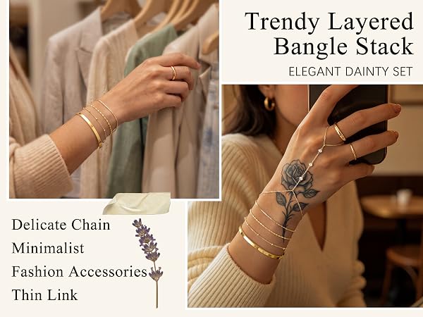 Trendy Layered Bangle Stack