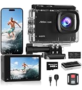 4K 60FPS Action Camera with 64GB Card-48MP Waterproof Camera,40M Underwater Camera,8X Zoom,EIS St...