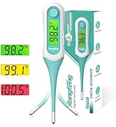 8s Fast Reading Thermometer for Adults and Kids, Baby Digital Thermometer with 3 Color Backlit an...