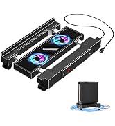 CABTE Computer Tower Stand with Charging Station and Cooling System | Adjustable Mobile CPU Holde...