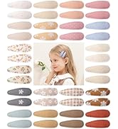 doboi 40Pcs Toddler Hair Clips Baby Girl Hair Bows Clips Floral Print Non Slip Wrapped Snap Hairp...