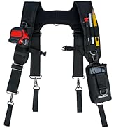 MELOTOUGH Tool Belt Suspenders Construction Bag Suspenders Padded Work belt Suspenders for Carpen...