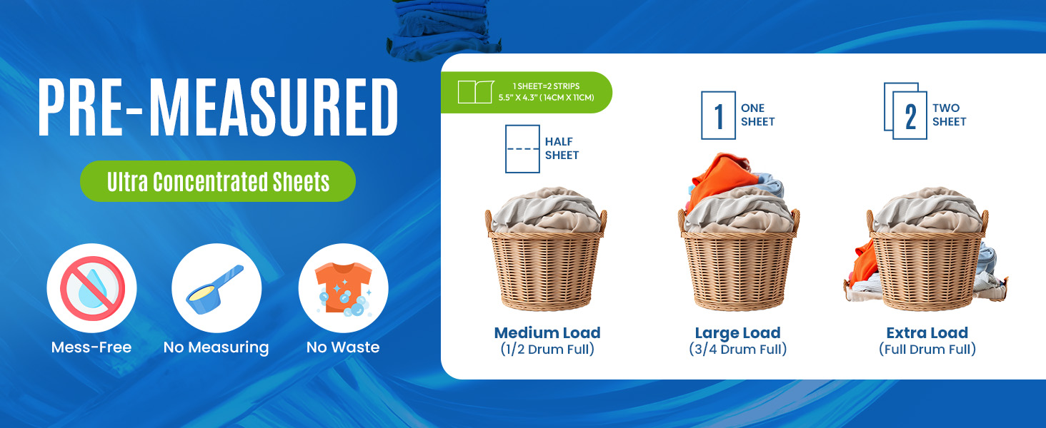 Travel Size Laundry Detergent Sheet10 Loads Ultra Concentrated