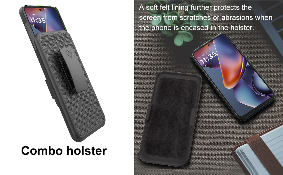 Ailiber Compatible with Motorola Moto G 2025 Phone Case Belt Clip Holster