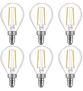 Energetic E12 Dimmable LED G16.5 Light Bulb 60 Watt Light Bulb 500 Lumens Candelabra Bulb for Cha...