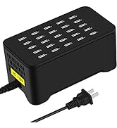25 Ports USB Charger, 125W 25A Desktop USB Charging Station with iSmart Multiple Port, Compatible...