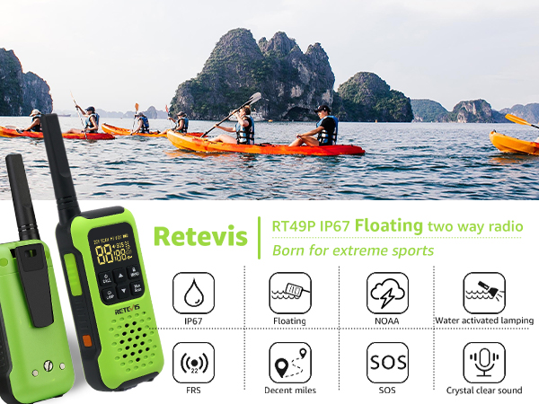 RT49P IP67 waterproof walkie talkies for adults long range 2 way radio floating for family frs