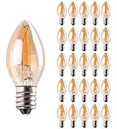 C7 LED Nignt Light Bulb,Classical Edison Style E12 Candle Base, 0.5 Watt LED Filament Bulb, Sign ...