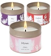 Mothers Day Candles Gifts for Mom, 3 Pack 2.6 oz Natural Soy Aromatherapy Candles Set, My Super M...