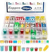 Eoppen 250Pcs Car Fuse Assortment Kit 5A 7.5A 10A 15A 20A 25A 30A Standard & Mini Car Blade Fuses...