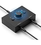 3.5mm Audio Switch, Stereo Audio Selector Box Passive Speaker Headphone Manual Selector with Volu...