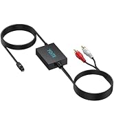 YGiTK Optical to RCA Adapter 192kHz DAC Digital to Analog Audio Converter 7ft/2.1m Long DAC Conve...