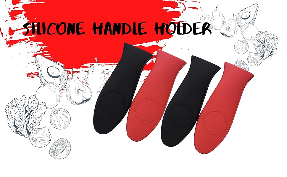 Silicone Hot Handle Holder Kitchen Heat Resistant Fry Pan Milk Pot Sleeve Grip Handle