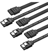 Menewstart SATA Cable V3.0 15 inches, 3 Pack, Black, Sata III 6Gbps Straight HDD SDD Data Cable, ...