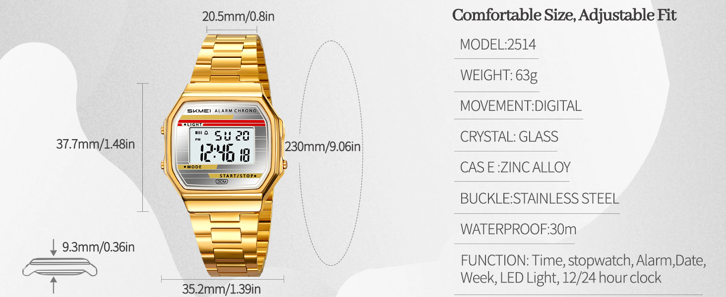 42mm case 9.8mm thick 21mm silicone strap mineral-strengthened glass stainless steel case back