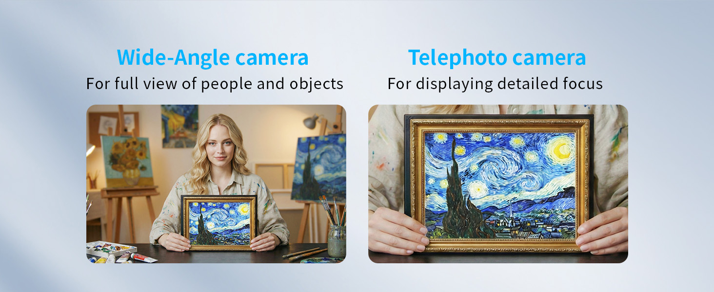 EMEET NOVA 4K Dual-Camera 4K Webcam for PC features two cameras