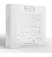 Stylish 6.5 x 6.5 Inch Silver Napkins, 50 Pack of White and Silver Lunch Napkins - Add Sparkle to...