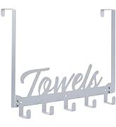 Azmoncy 1 Pack Over The Door Hooks, Towel Rack for Bathroom Towel Holder for Hanging Heavy Duty, ...