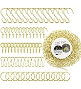 236 Inch Gold Hanging Baskets Chains - Adjustable Length, Brass Decorative Metal Chain with A Gre...