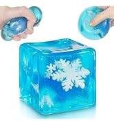 Ice Squishy Stress Cube Fidget Toys Adults, Luminous Snowflakes 5cm(1.97") Glow in The Dark Senso...