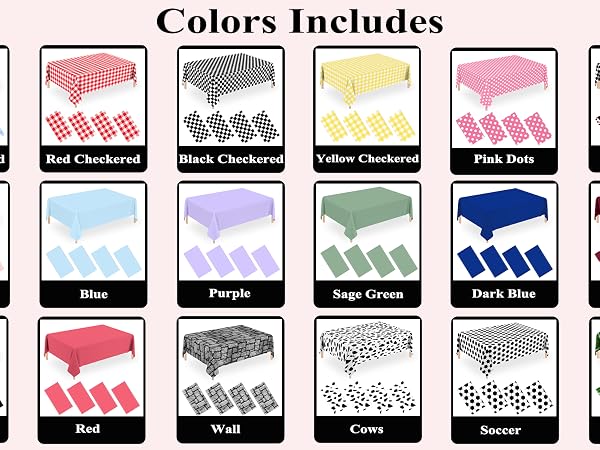 pastel colorful tablecloths