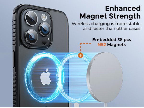 Magnetic Case for iPhone 15 Pro Max, Soft Silicone Protective Case for iPhone 15 Pro