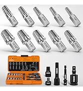 XEWEA 15PCS Long Multi Spline Bolt Screw Extractor Set, Professional CR-MO Easy Out Extractor Kit...