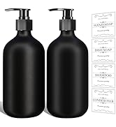 2Pcs Black Soap Dispenser, 16oz Black Plastic Dish Soap Dispenser Hand Soap Dispenser for Kitchen...