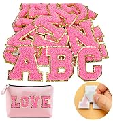 Jongdari Chenille Letter Patches Self Adhesive Letters,Iron on Letters for Clothing, 26pcs Varsit...